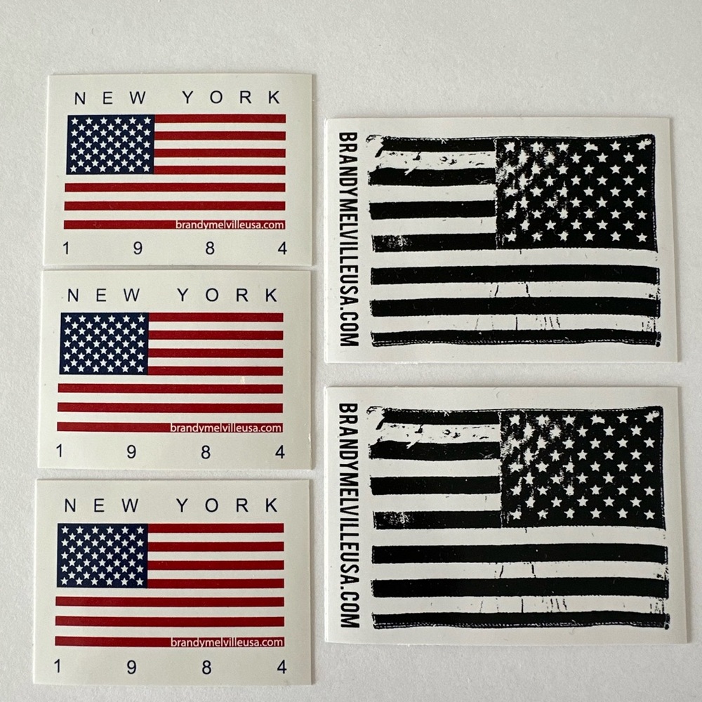 5 Brandy Melville USA Flag Stickers